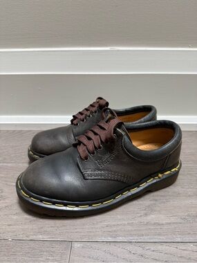 Vintage Dr Martens 8053 Made in England Brown Leather Chunky Shoes UK 4 US 6